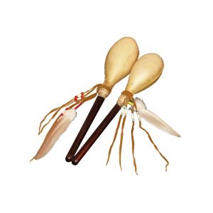 Rinderhaut-Rassel mit Entenfeder, rot - für schamanische Arbeit kaufen München, buy rattle made of cow skin- with duck feather, Maraka, Maraca kaufen München, schamanische Rassel kaufen München, Rinderhautrassel mit Entenfeder, rot