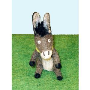 Filz-Fingerpuppe grauer Esel  kaufen München, Filzfingerpuppe grauer Esel  kaufen Bayern,  glove puppet grey donkey made of felt, natürliches Kinder-Spielzeug aus Filz, Filz-Finger-Puppe grauer Esel, Filz-Tier, Filz-arbeit, Filzfingerpuppe grauer Esel 