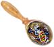 Mini-Maracas Eidechse auf grünem Grund kaufen München, Maraca kaufen Bayern, Baby-Rassel kaufen Erding, Holzrasseln, Rumba-Rassel, Holz-Maraca,  bemalte kleine Holzrassel - Mini-Maraka Eidechse auf grünem Grund