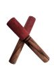 Klangschalen-Schlegel Holz, medium - weinrotes Leder kaufen München, Klangschalen-Schlägel kaufen BRD, Klangschalenklöppel kaufen Bayern, buy stick for singing bowl, Klangschalen-Stick Holz medium mit weinrotem Leder 