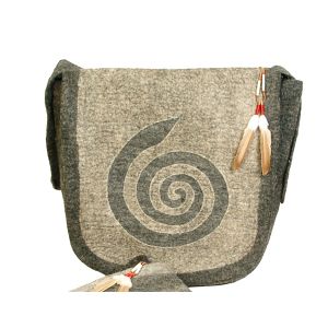 Rahmentrommel-Tasche aus Filz, rauchgrau - hellgrau, 47 cm kaufen München, Filztasche kaufen Bayern, buy handmade felt bag for  17,5