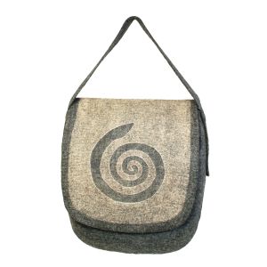 Rahmentrommel-Tasche aus Filz, rauchgrau - hellgrau, 47 cm kaufen München, Filztasche kaufen Bayern, buy handmade felt bag for  17,5