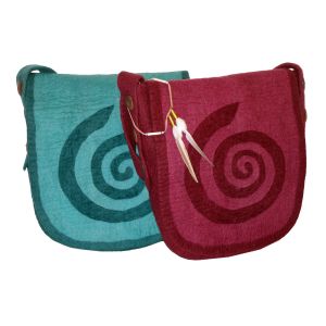 Rahmentrommeltasche Filz, weinrot-rosé, 54 cm kaufen München, buy handmade bag from felt for 20,5