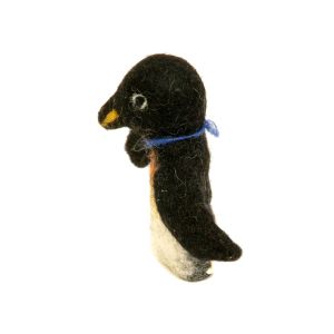 Filz-Fingerpuppe Pinguin kaufen München, Filzfingerpuppe kaufen Bayern, Pinguin aus Filz, Handarbeit Fingerpuppen aus Filz, Felt, handmade glove puppet penguin made of felt, natürliches Kinder-Spielzeug aus Filz, Filz-Finger-Puppe Pinguin Filz-Tier, Filz-