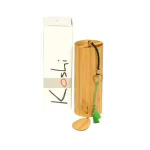 Original Koshi Klangspiel Terra Erde aus Bambus mit grünem Logo-Punkt kaufen München, Original Koshi Windspiele Terra kaufen Bayern, pentatonisches Koshi Terra, carillons, wind chime Terra, Koshi-Sphäre Terra , Koshi Raumklang Terra, Koshi Glockenspiel W