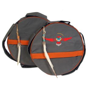 Rahmentrommel-Tasche CP rauchgrau Adler, 54 cm kaufen München, Rahmentrommeltasche kaufen BRD, Schamanen-Trommeltasche Bayern kaufen, buy drum case for 20,5