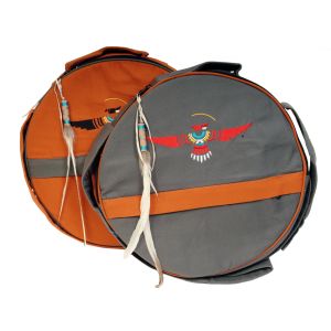 Rahmentrommel-Tasche CP rauchgrau Adler, 54 cm kaufen München, Rahmentrommeltasche kaufen BRD, Schamanen-Trommeltasche Bayern kaufen, buy drum case for 20,5
